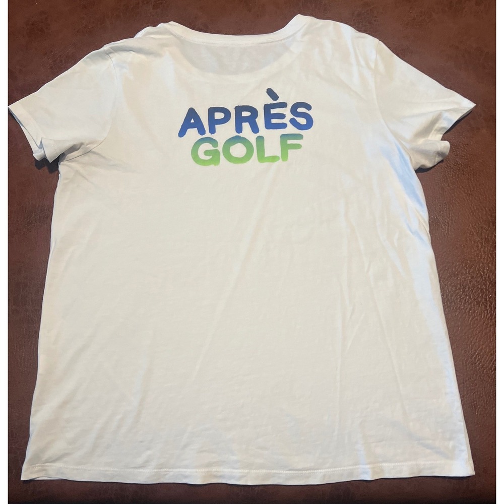 G/FORE Apres Golf Graphic T-Shirt Mens XL Snow White G4LF23K626A Crew Neck Tee‎